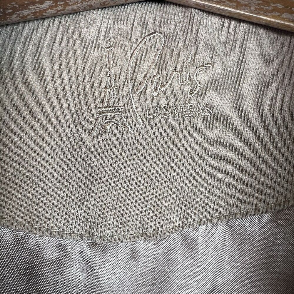 Vintage 90s Paris Las Vegas Suede Tan Full Zipper Jacket Mens Size XL Polyester - Picture 8 of 12